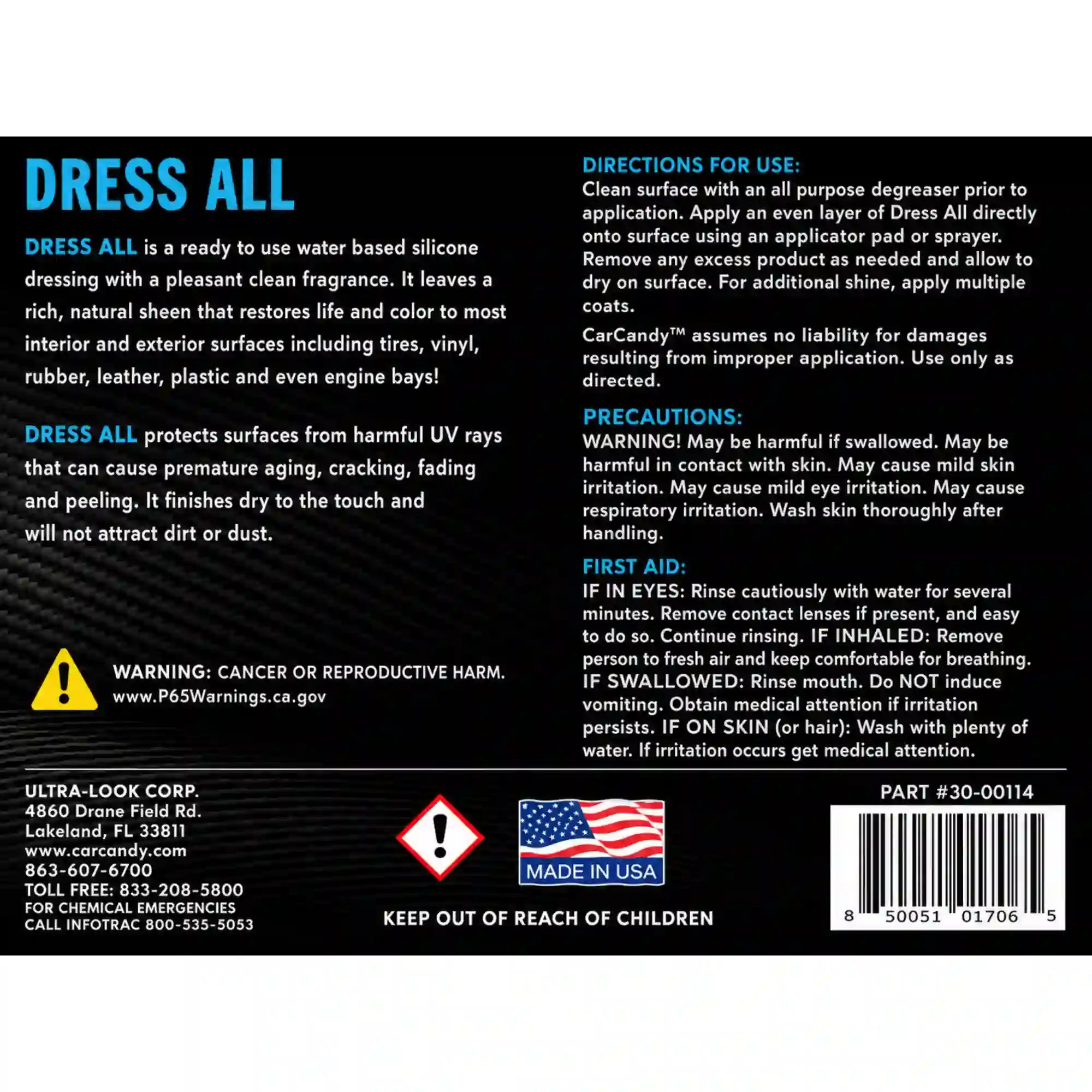 dress all 32oz | vinyl & rubber dressing | car candy