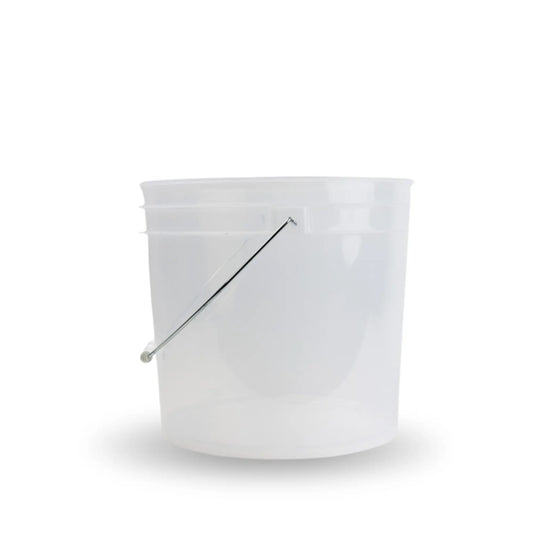 CLEAR WHITE PLASTIC BUCKET 3.5 GS