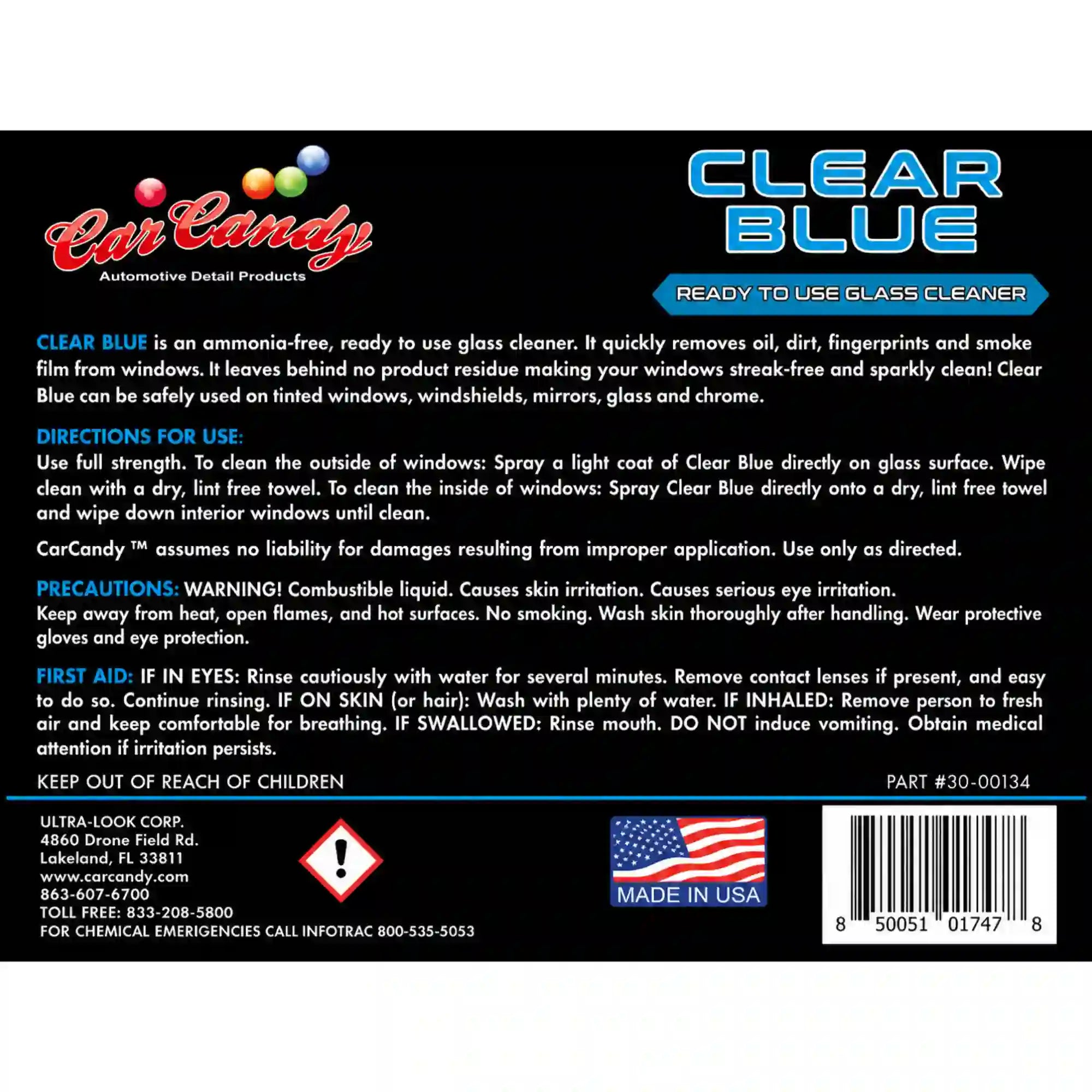 clear blue ready to use gal | glass cleaner | car candy