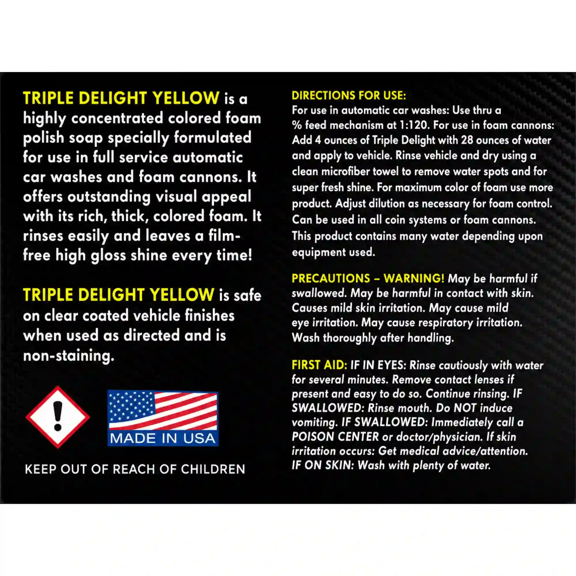 TRIPLE DELIGHT YELLOW FOAM 32 OZ - CAR CANDY