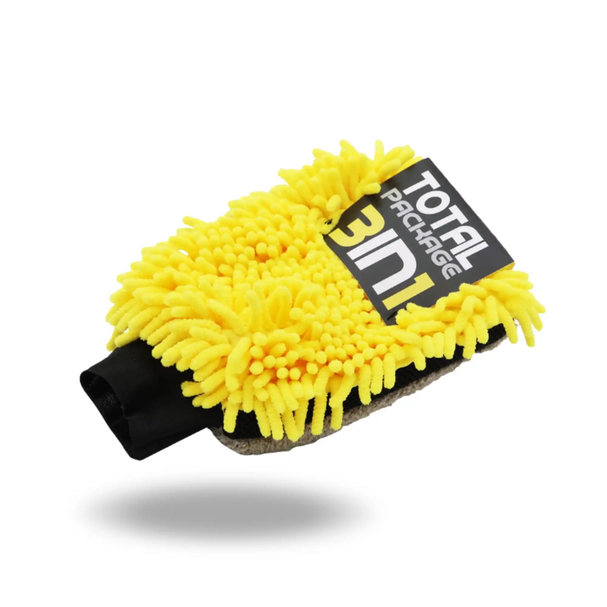 DUAL FACED MICROFIBER WASH MITT YLW-GRY