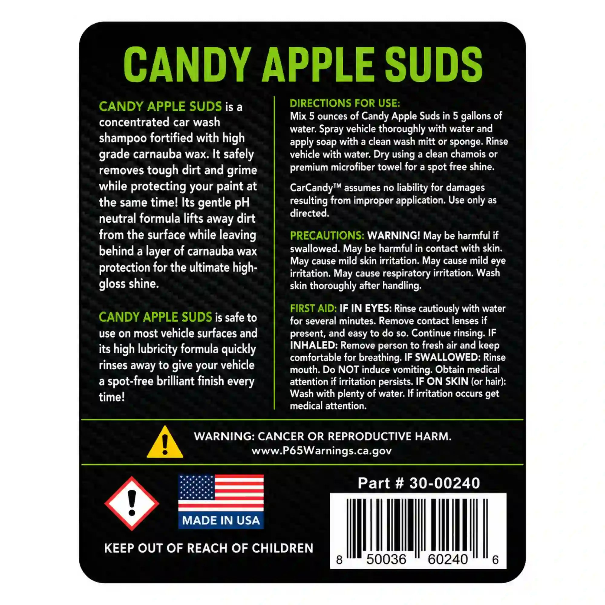 candy apple suds 32oz | wash and wax soap | car candy