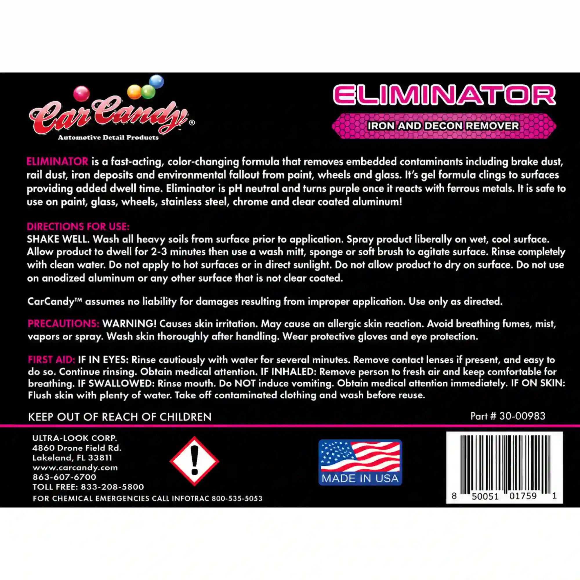 eliminator gal | iron remover | car candy